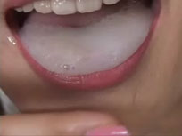 She finishes the scene with a monster gulp of sperm down her throat and a big smile of satisfaction